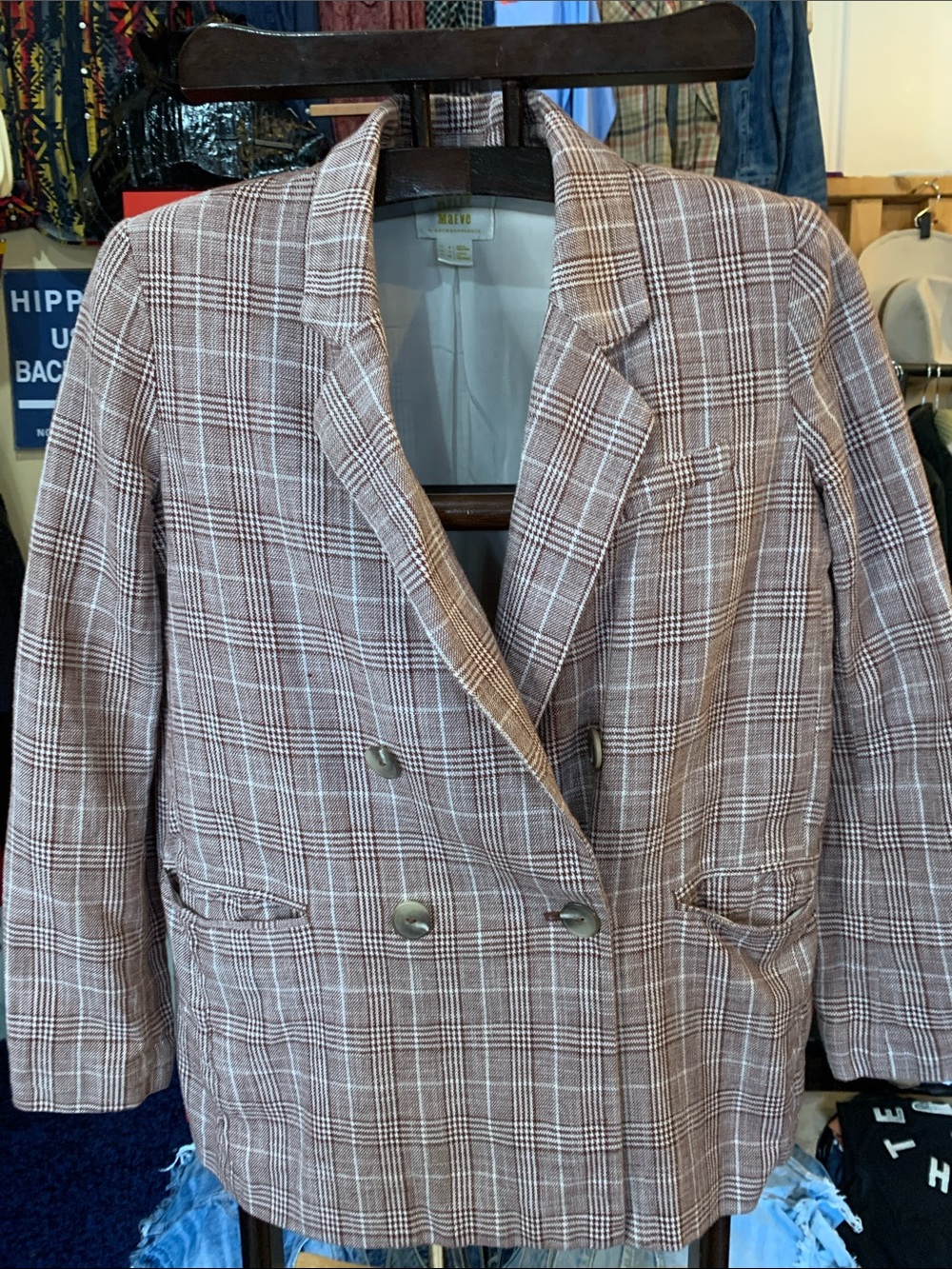 Maeve White Lined Blazer - Anthropologie Label Detail